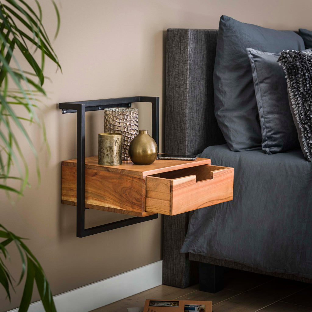 Nachtkastje Air Solid | 1 Lade | Massief acacia
