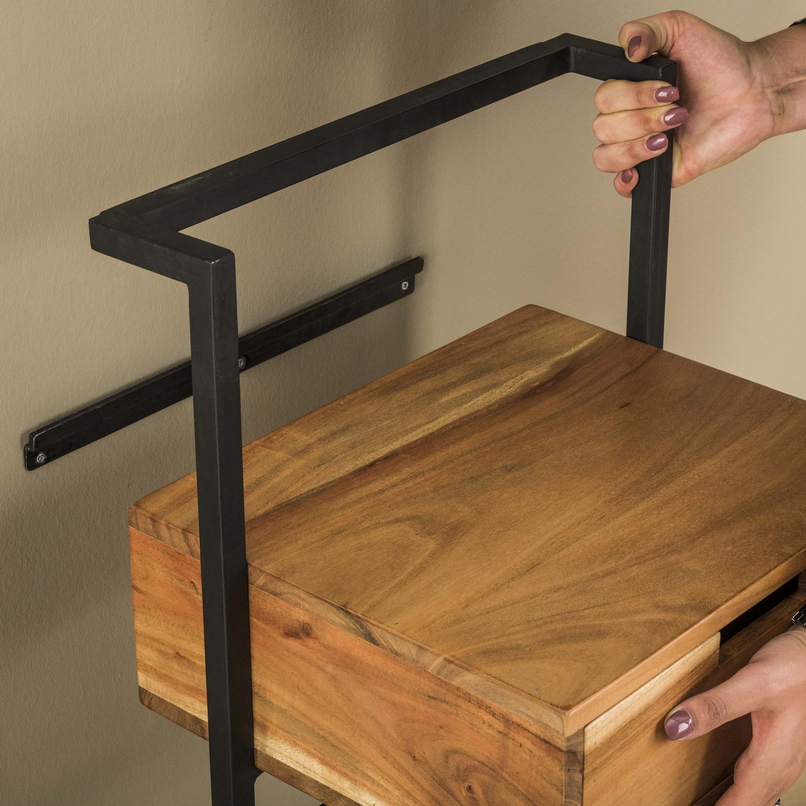 Nachtkastje Air Solid | 1 Lade | Massief acacia