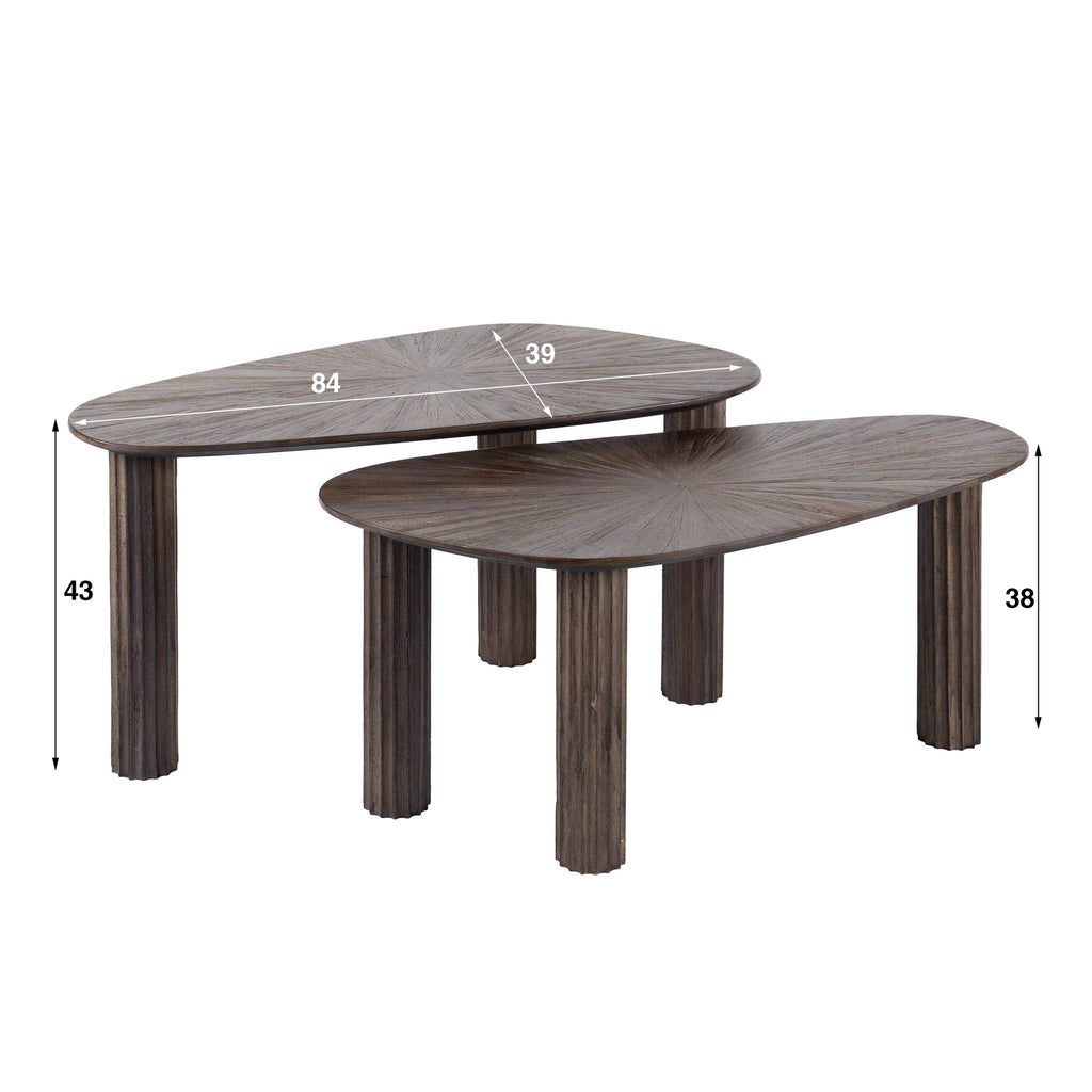 Salontafel Maya Teak | Set van 2 | Massief teak espresso