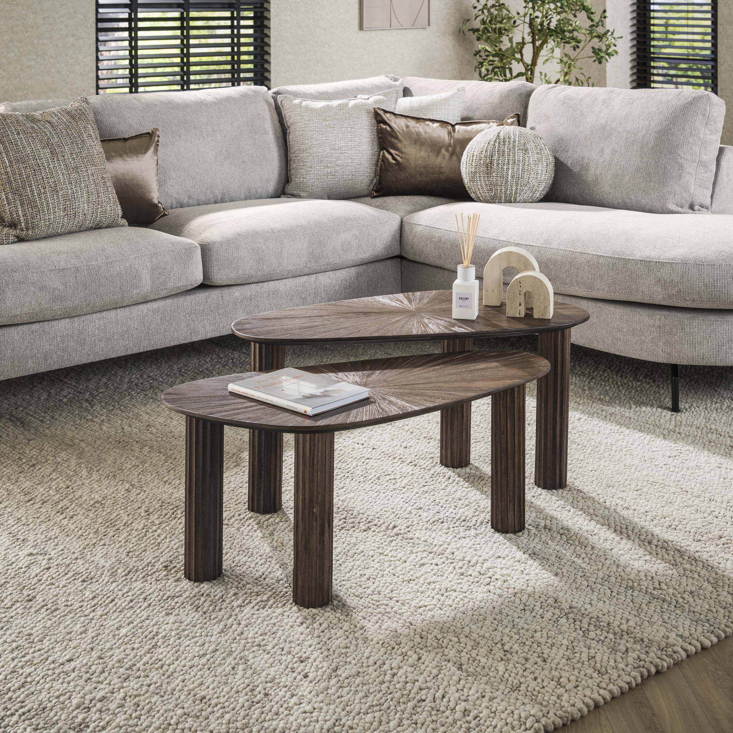 Salontafel Maya Teak | Set van 2 | Massief teak espresso