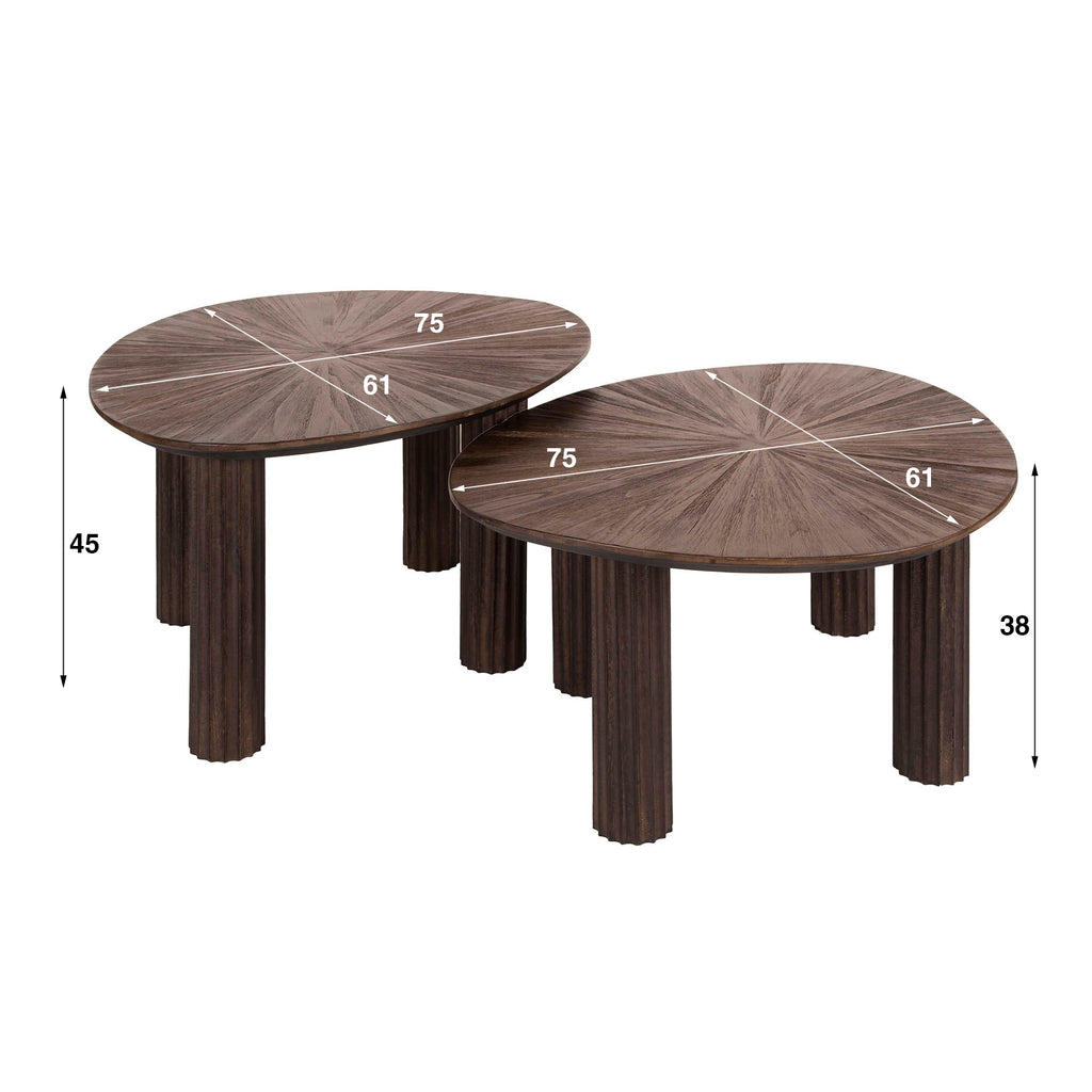 Salontafel Maya Teak | Driehoekig | Massief teak espresso