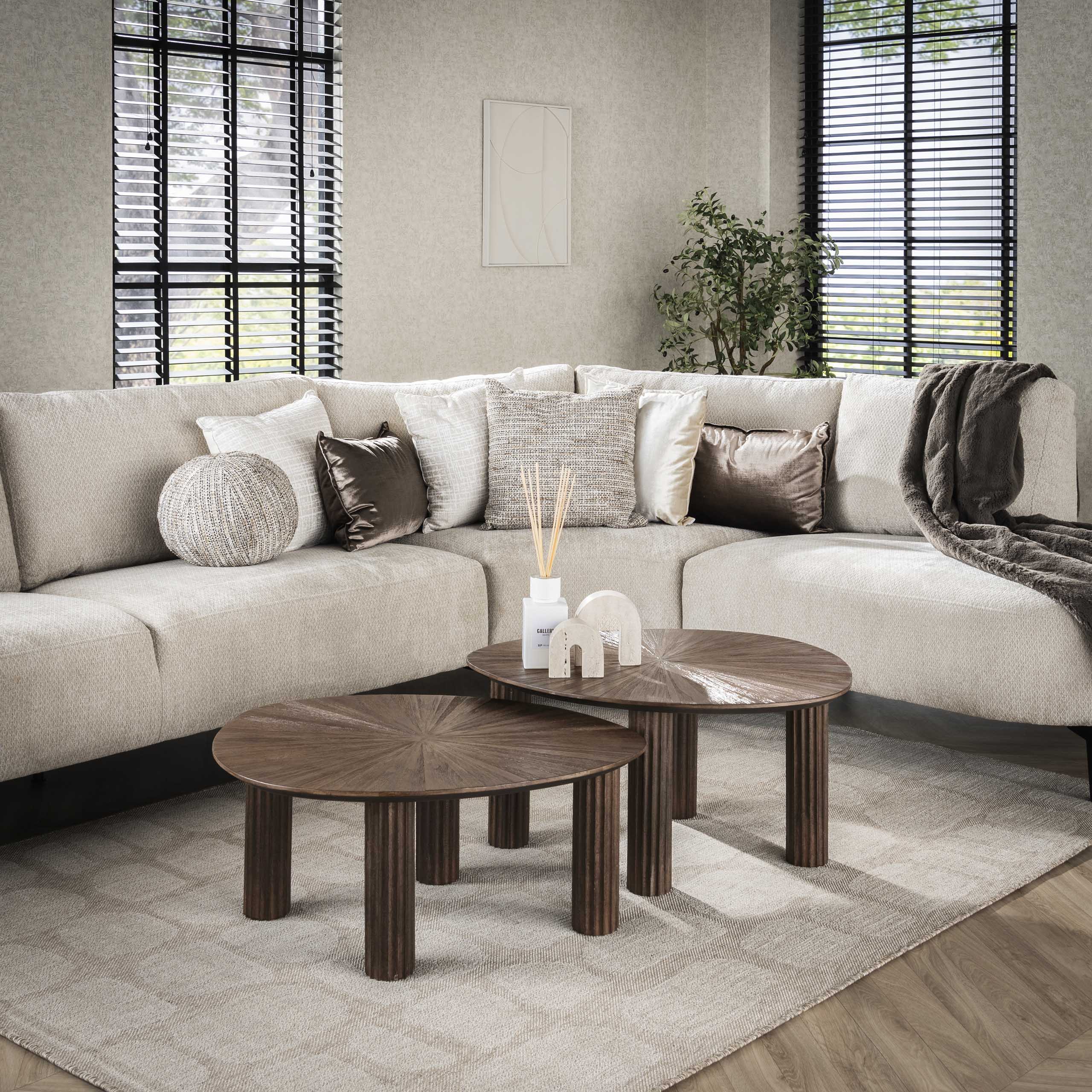 Salontafel Maya Teak | Driehoekig | Massief teak espresso
