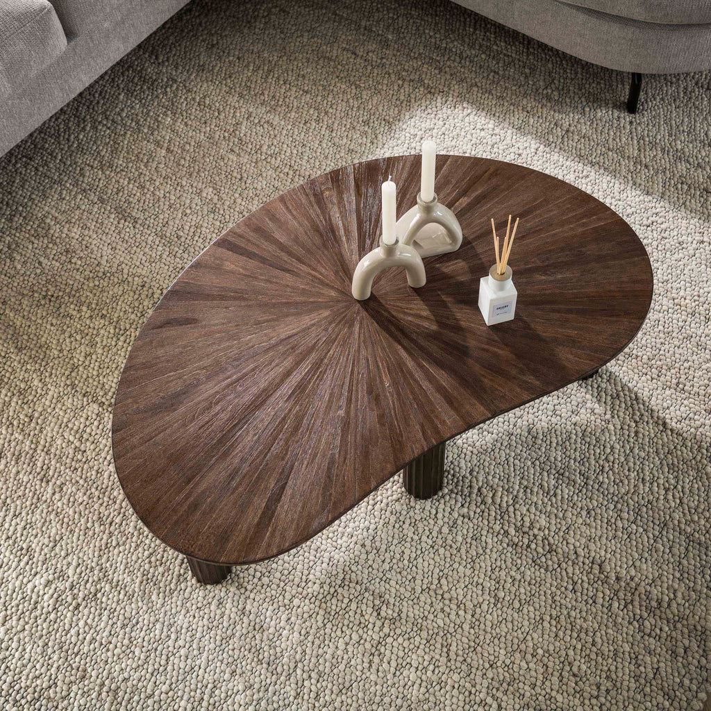 Salontafel Maya Teak | Niervormig | Massief teak espresso