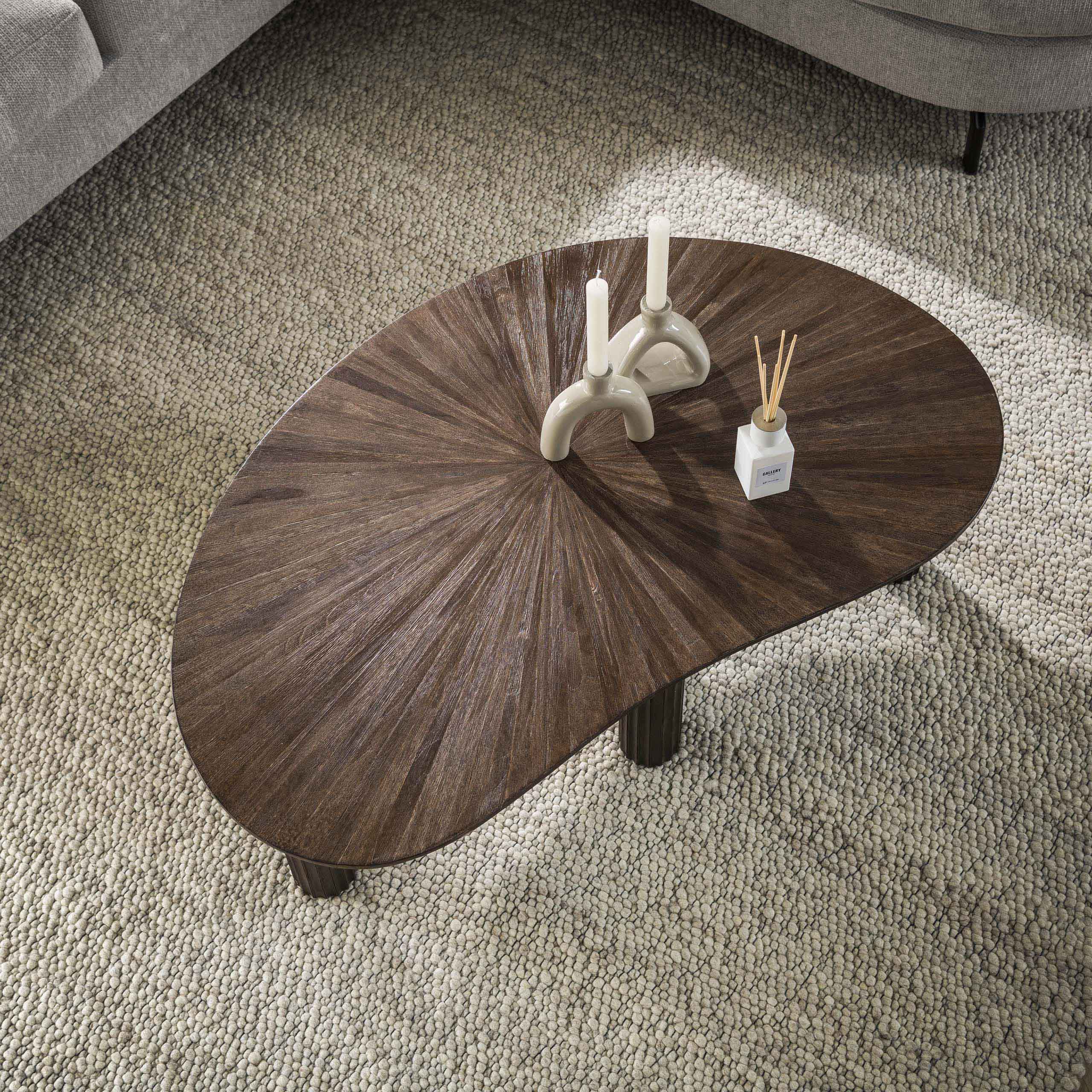Salontafel Maya Teak | Niervormig | Massief teak espresso