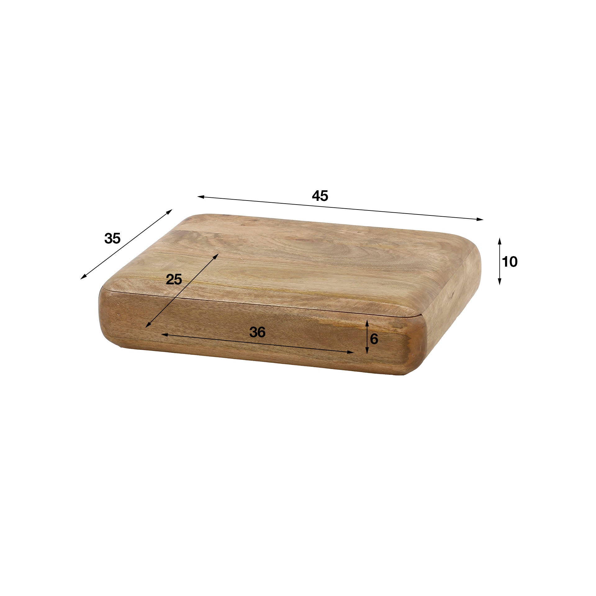 Nachtkastje Sleek | Zwevend | 1 Lade | Massief mango zand