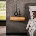 Nachtkastje Sleek | Zwevend | 1 Lade | Massief mango zand