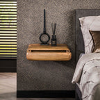 Nachtkastje Sleek | Zwevend | 1 Lade | Massief mango zand