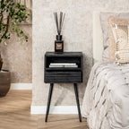 Nachtkastje Marina | 1 Lade | Massief mango zwart