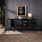 Dressoir Marina | 2 lades 2 deuren | Massief mango zwart