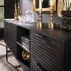 Dressoir Marina | 2 lades 2 deuren | Massief mango zwart