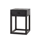 Nachtkastje Black Square | 1 Lade | Massief mangohout zwart