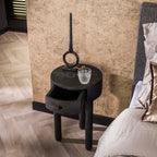 Nachtkastje Full Wood | 1 Lade | Mangohout Zwart