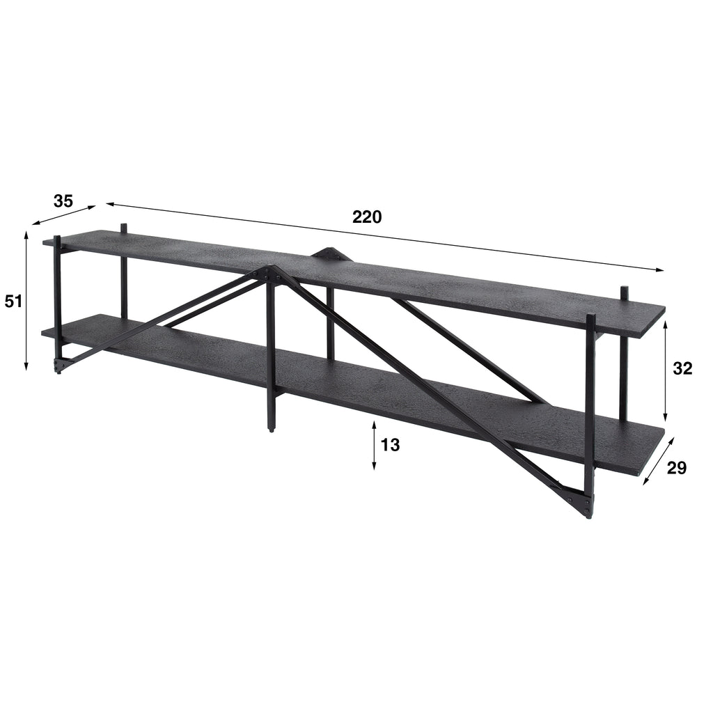 TV-meubel Piega | 220 cm | Donkergrijs