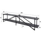 TV-meubel Piega | 220 cm | Donkergrijs