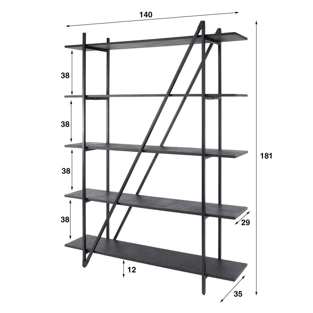 Wandrek Piega | 5-Laags | 140cm | Grijs