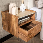 Nachtkastje Nuovo | 1 Lade | Massief mango zand