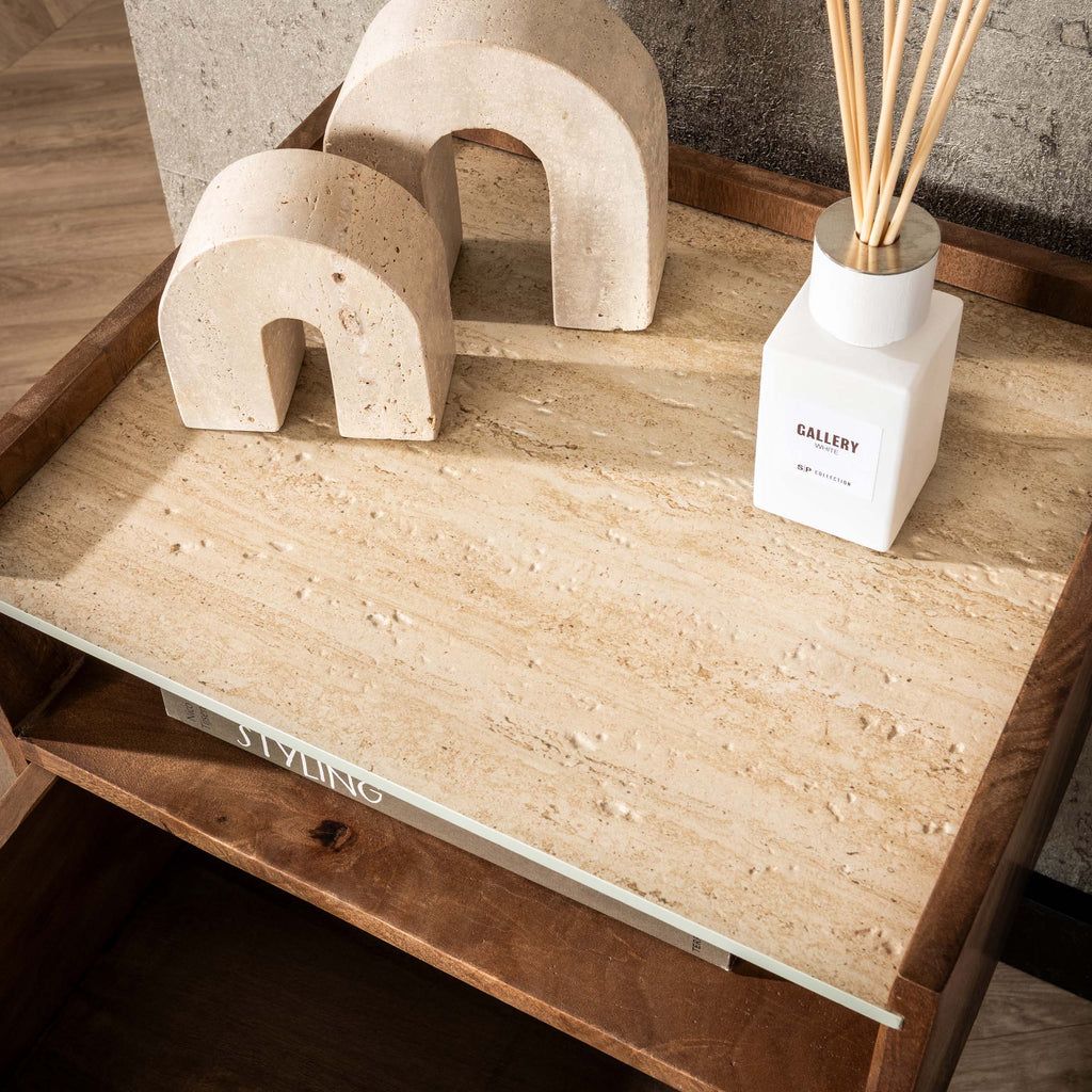 Nachtkastje Nuovo | 1 Lade | Massief mango zand