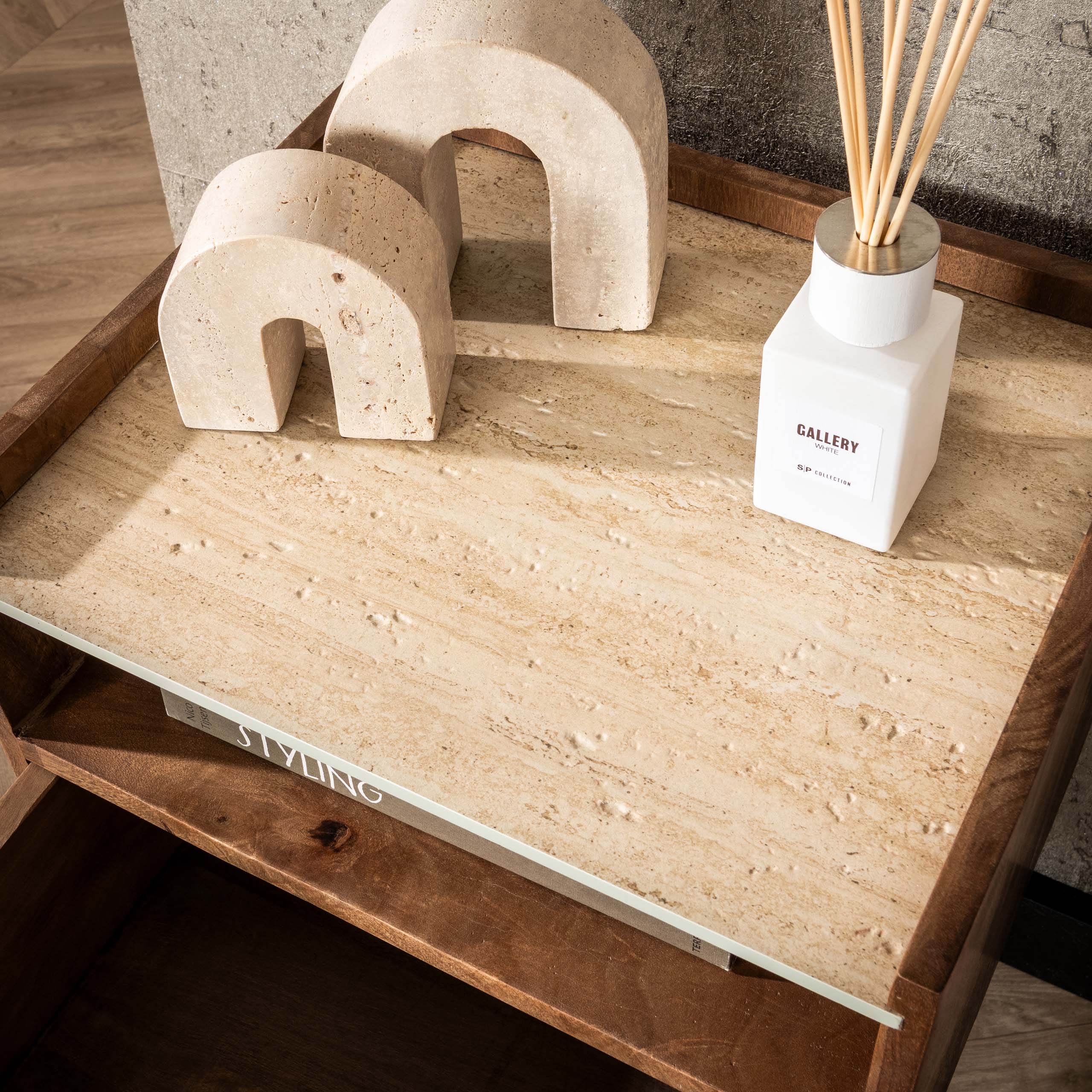 Nachtkastje Nuovo | 1 Lade | Massief mango zand