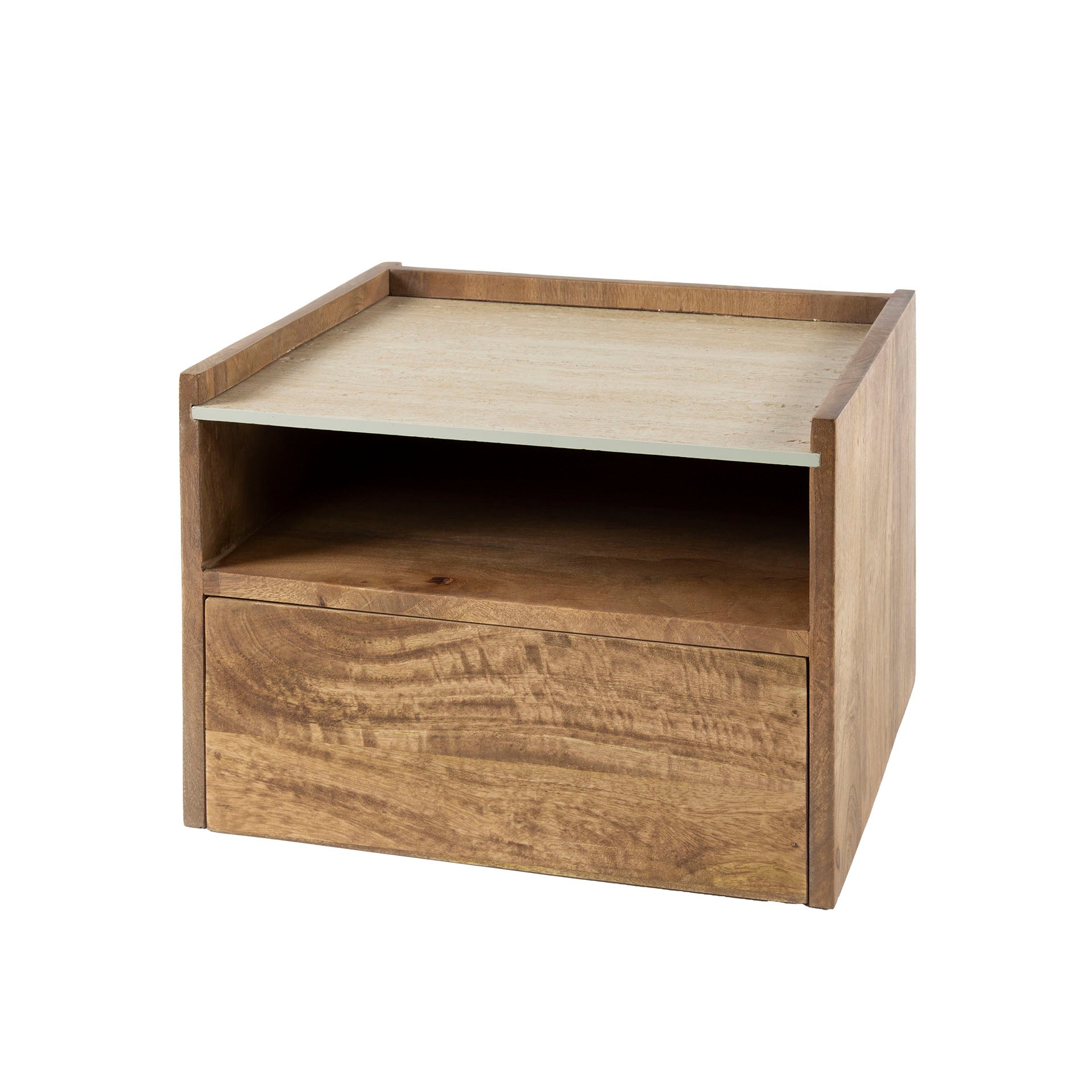 Nachtkastje Nuovo | 1 Lade | Massief mango zand