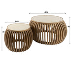 Salontafel Nuovo Curve | Set van 2 | Massief mango zand