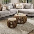 Salontafel Nuovo Curve | Set van 2 | Massief mango zand