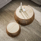 Salontafel Nuovo Curve | Set van 2 | Massief mango zand