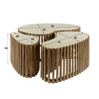 Salontafel Nuovo | Niervorm | Set van 3 | Massief mango zand