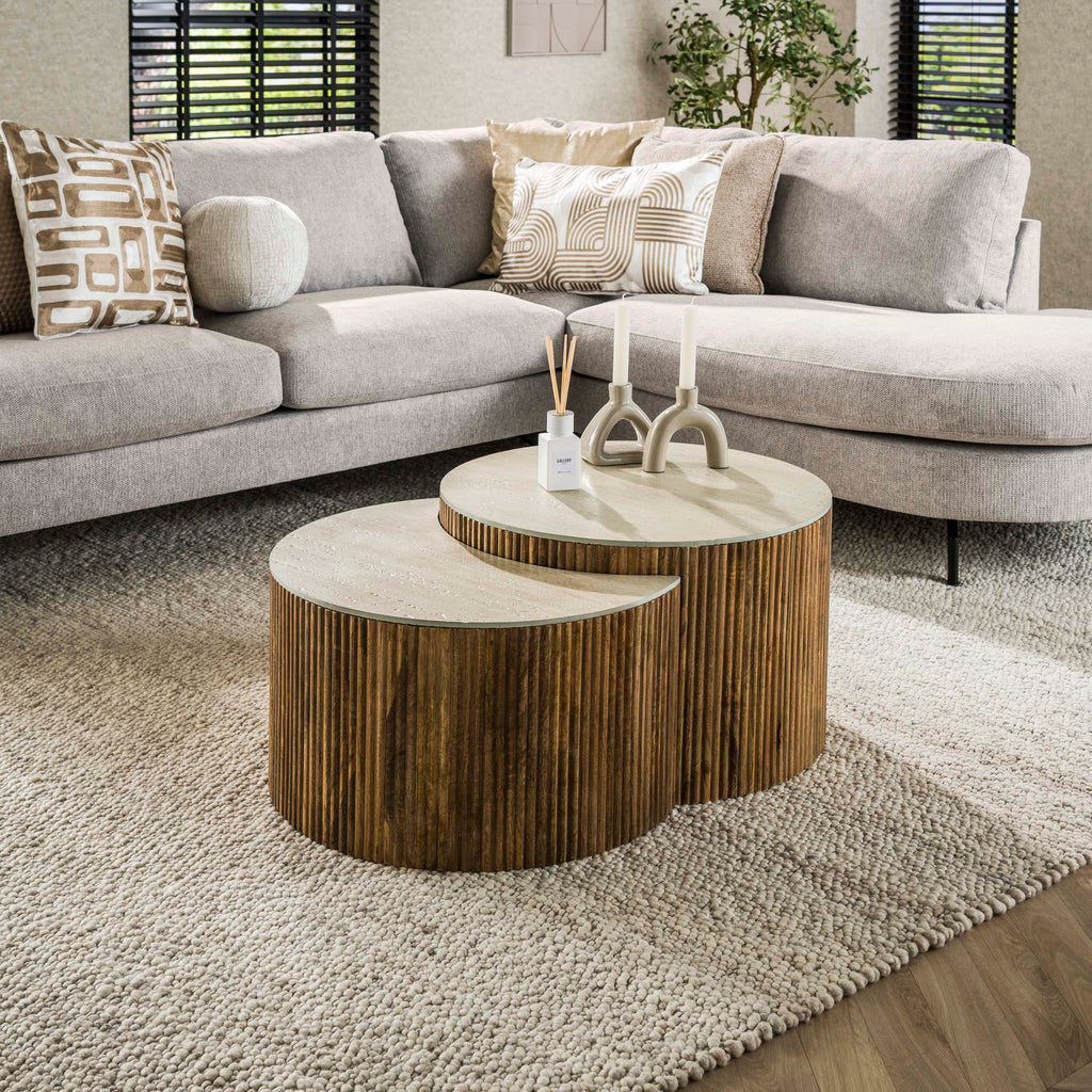 Salontafel Nuovo | Half rond | Massief mango zand