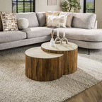 Salontafel Nuovo | Half rond | Massief mango zand