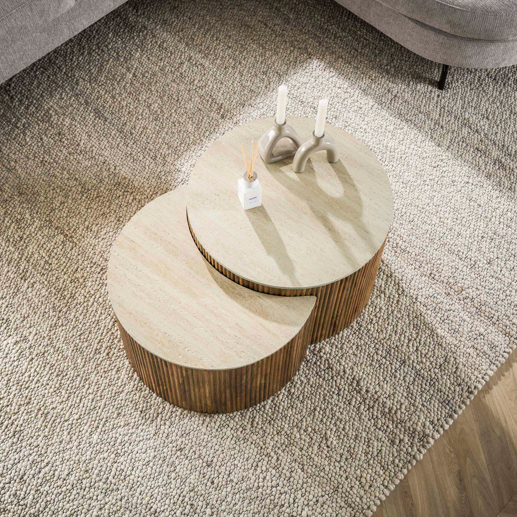 Salontafel Nuovo | Half rond | Massief mango zand