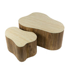 Salontafel Nuovo Shamrock | Set van 2 | Massief mango zand
