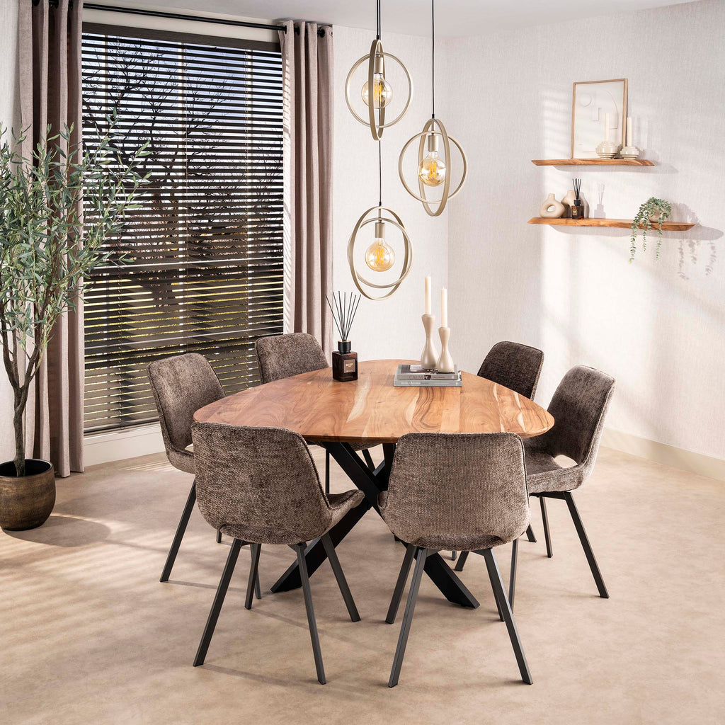 Eettafel Triangle 135x135cm | Massief acacia naturel