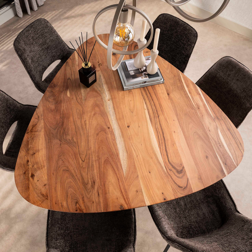 Eettafel Triangle 135x135cm | Massief acacia naturel