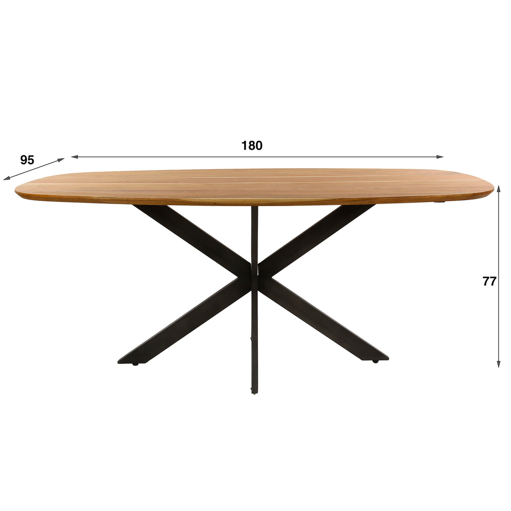 Eettafel Arhus Solid | Deens ovaal | Massief acacia 180cm