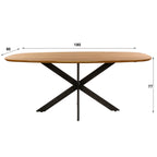 Eettafel Arhus Solid | Deens ovaal | Massief acacia 180cm