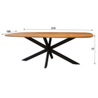 Eettafel Arhus Solid | Deens ovaal | Massief acacia 215 cm