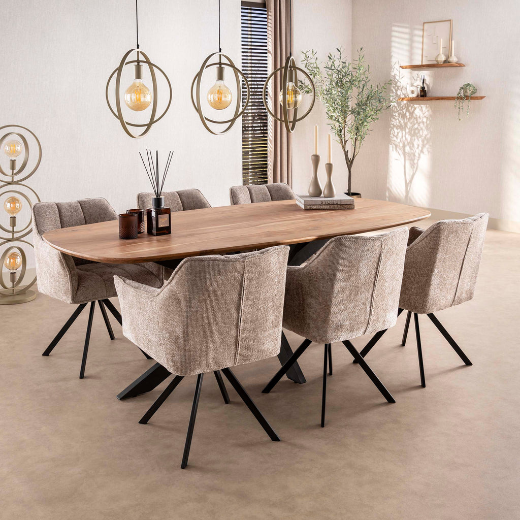 Eettafel Arhus Solid | Deens ovaal | Massief acacia 215 cm