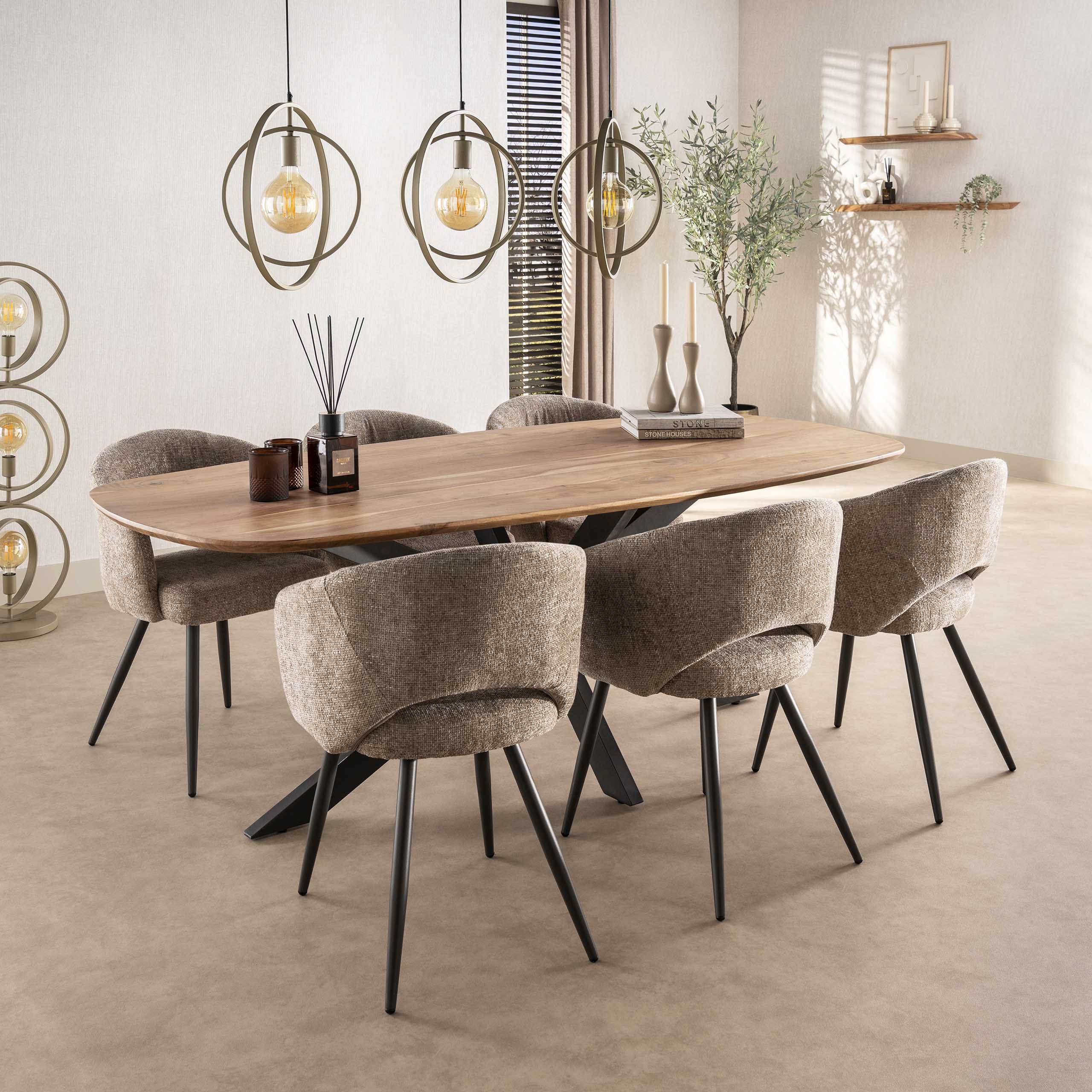 Eettafel Arhus Solid | Deens ovaal | Massief acacia 215 cm