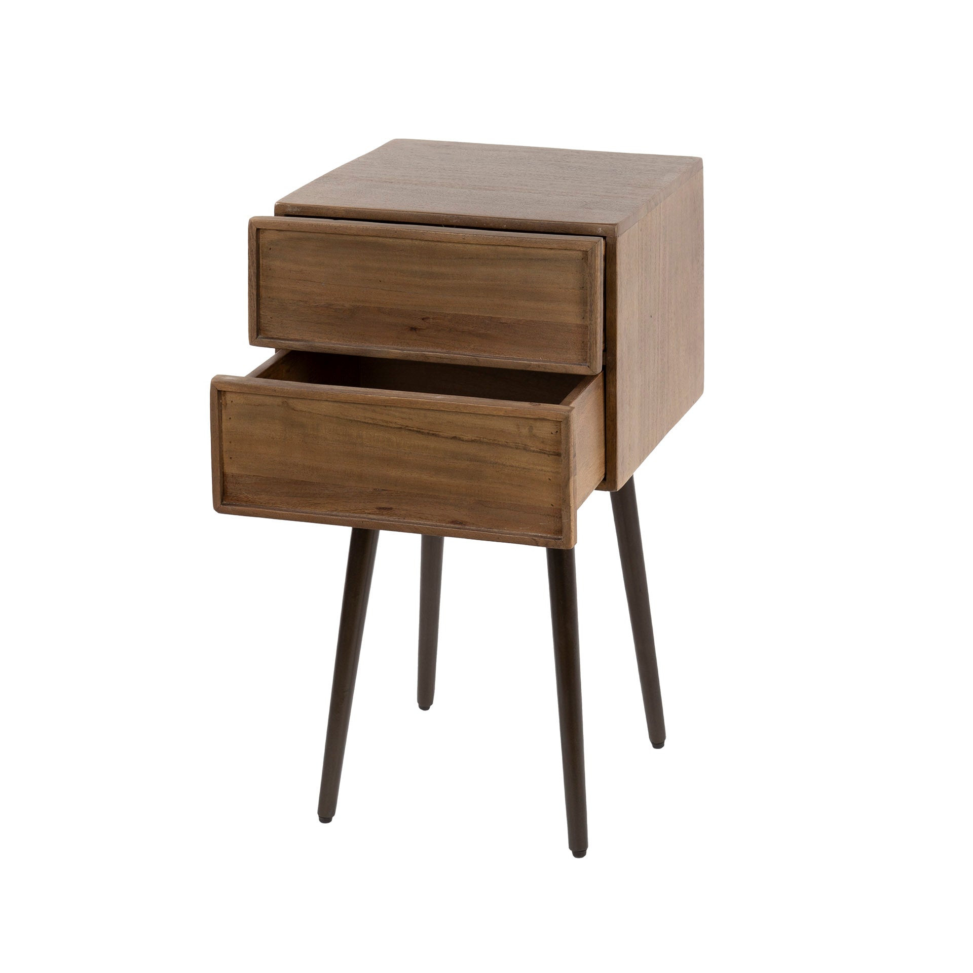 Nachtkastje Frame | 2 Lades | Massief acacia bruin