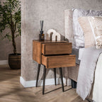 Nachtkastje Frame | 2 Lades | Massief acacia bruin