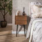 Nachtkastje Frame | 2 Lades | Massief acacia bruin