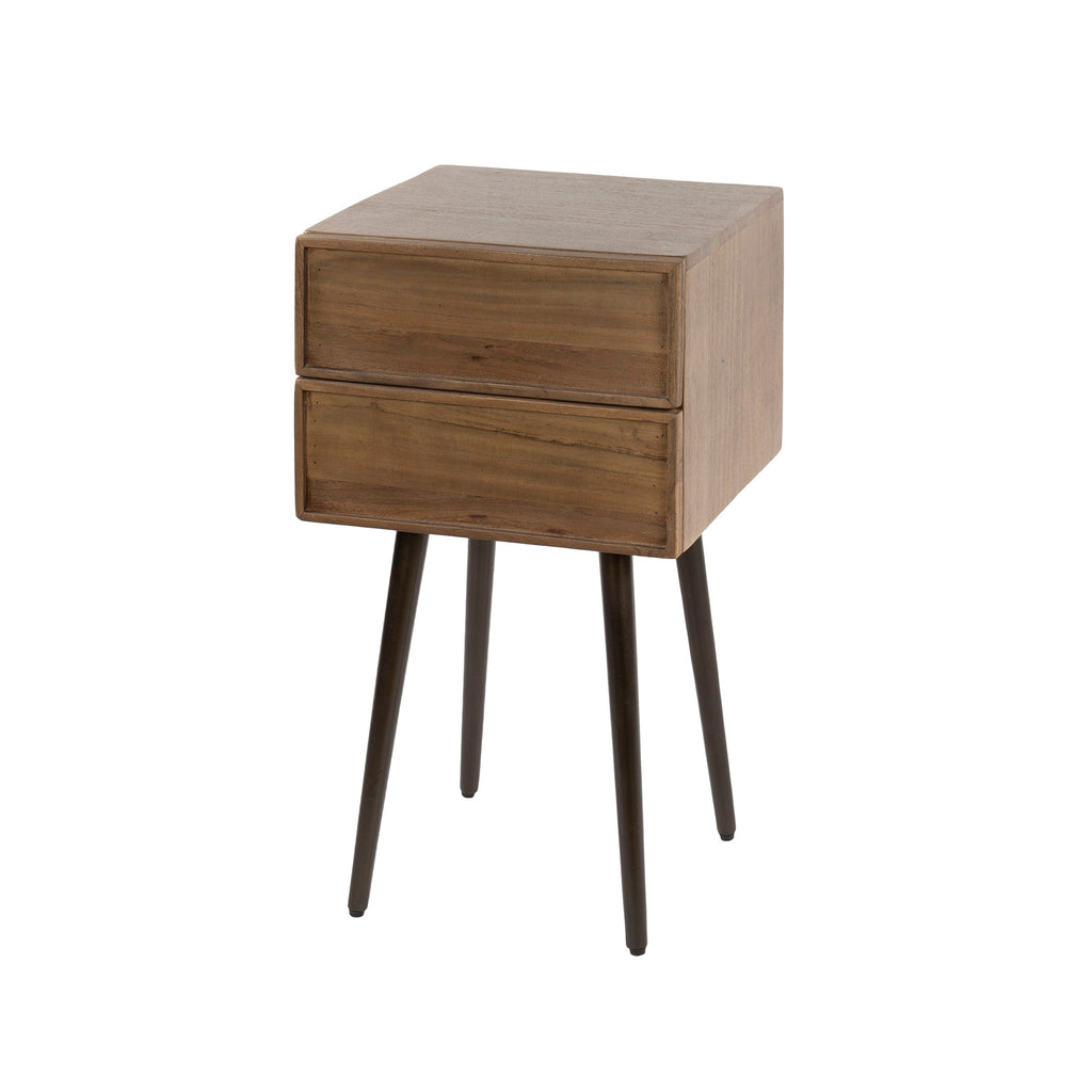 Nachtkastje Frame | 2 Lades | Massief acacia bruin