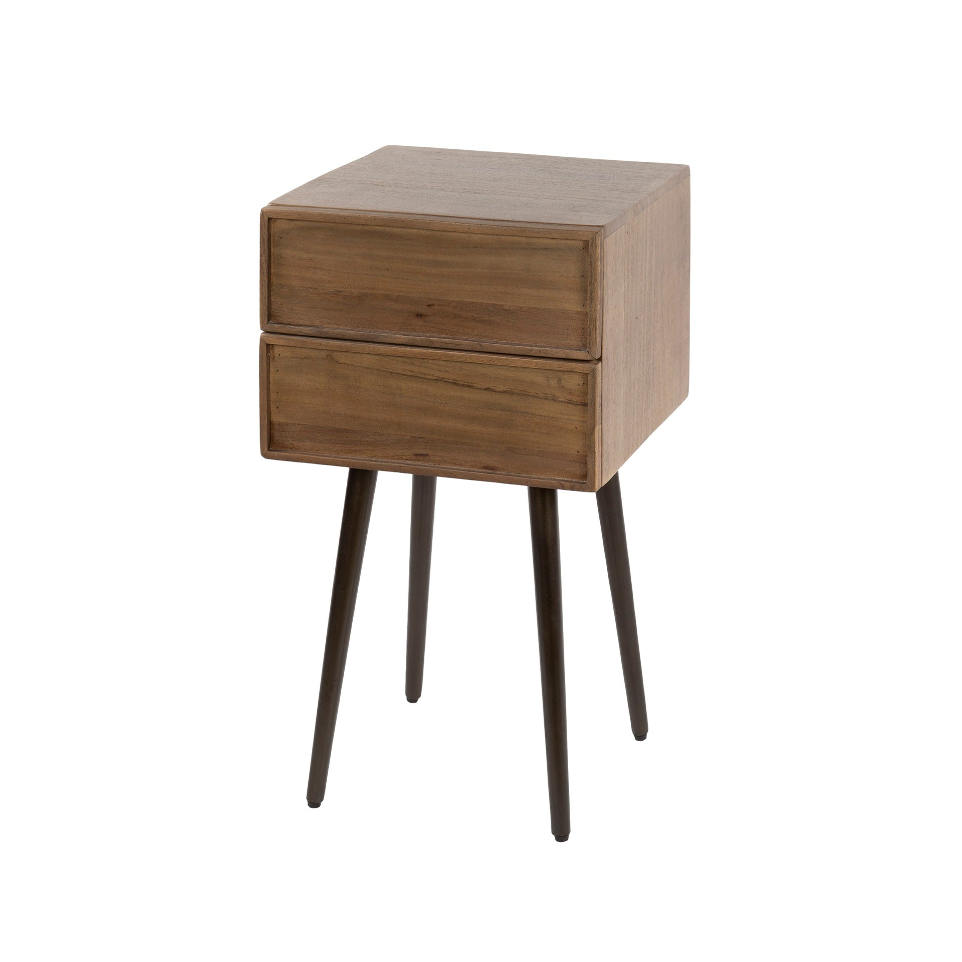 Nachtkastje Frame | 2 Lades | Massief acacia bruin