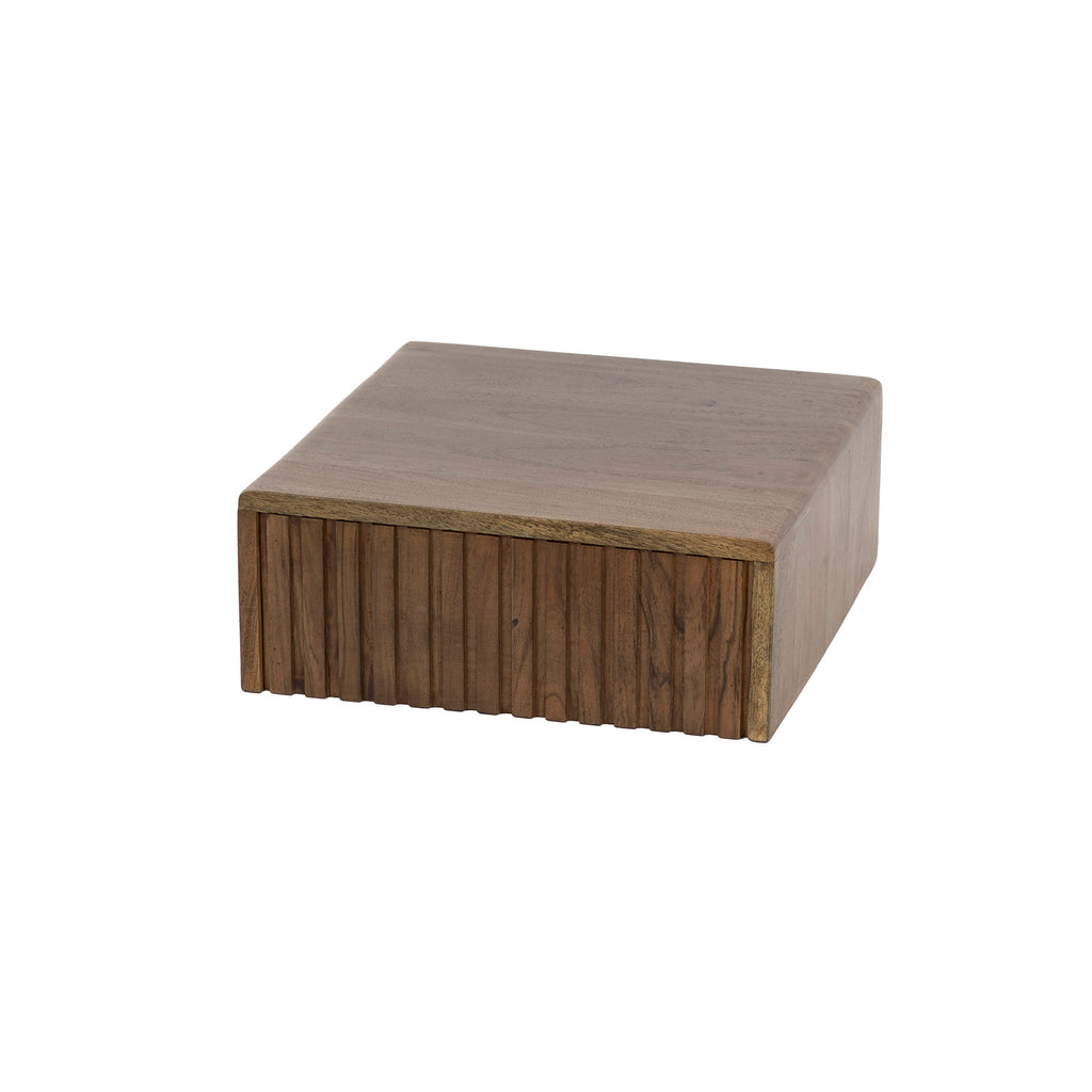 Nachtkastje Carve zwevend | 1 Lade | Massief acacia bruin