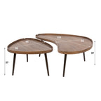 Salontafel Carve | Set van 2 | Massief acacia bruin
