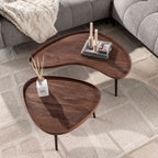Salontafel Carve | Set van 2 | Massief acacia bruin