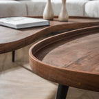 Salontafel Carve | Set van 2 | Massief acacia bruin