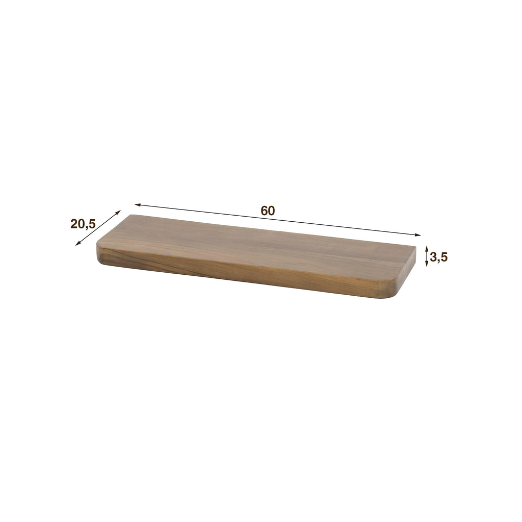 Wandplank Carve | 60 cm | Massief acacia bruin