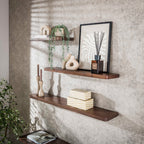 Wandplank Carve | 60 cm | Massief acacia bruin