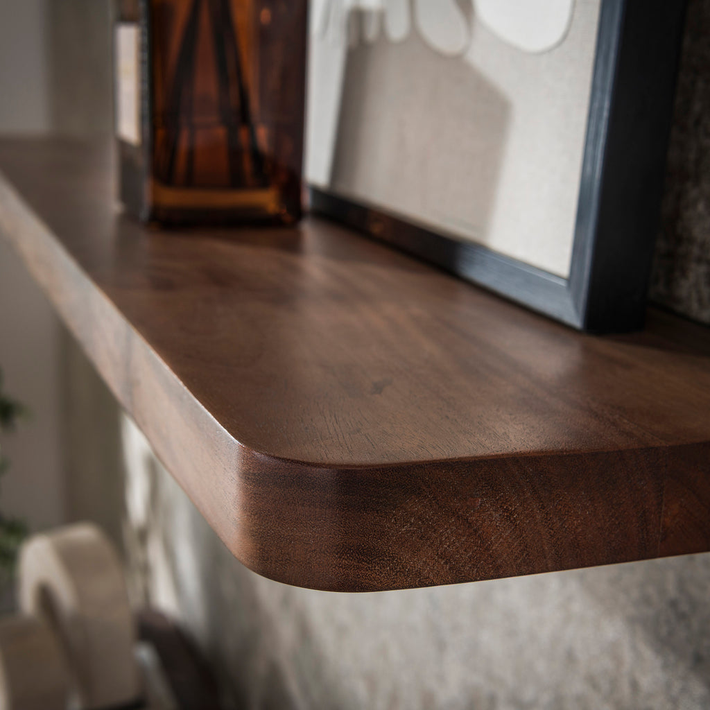 Wandplank Carve | 60 cm | Massief acacia bruin